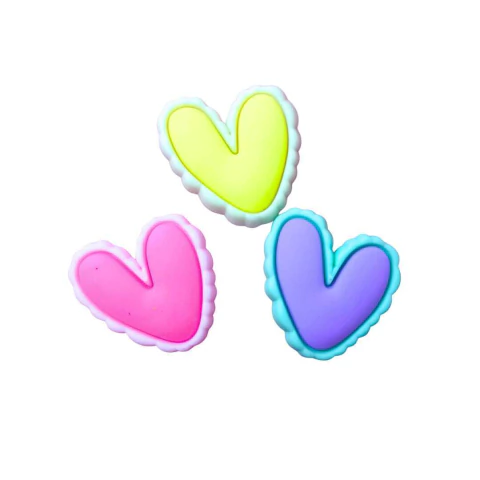 APLIQUE EMBORRACHADO CORAÇÃO BORDA CONTRASTE- 2 UNIDADES COR ÚNICA - comprar online