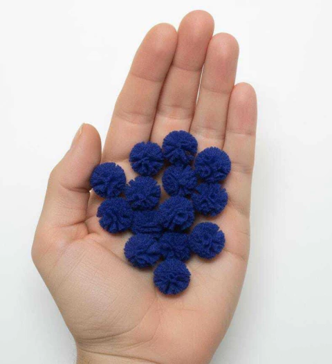 POMPOM DE MALHA 1,5 cm. AZUL ROYAL /10 unidades - comprar online