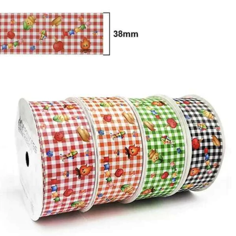 FITA XADREZ JUNINA DUPLA FACE- PRINCESS