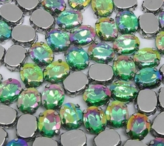 CHATON ENGRAMPADO - FURTA COR VERDE / 8MM X 10MM - 5UNIDADES