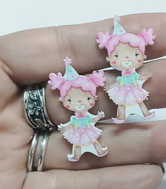 APLIQUE ACRÍLICO MUNDO MAGICO DO CIRCO 4x 3 CM. /2 UNIDADES na internet