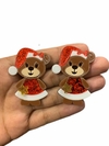APLIQUE ACRÍLICO URSINHA VESTIDO VERMELHO NATAL - 2 UNIDADES