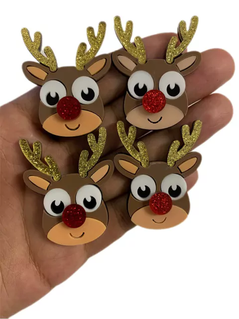 APLIQUE ACRÍLICO RENA NATALINA - 2 UNIDADES