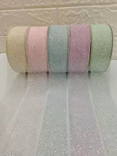 FITA IMPORTADA ESCAMA COM GLITTER - 38MM - METRO