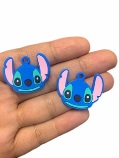 APLIQUE EMBORRACHADOS STITCH / PINGENTE CABEÇA - 2 UNIDADES