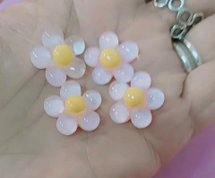 APLIQUE RESINA TRANSLUCIDA FLOR REDONDINHA ROSA 2 x 2 cm. / 4 UNIDADES - comprar online