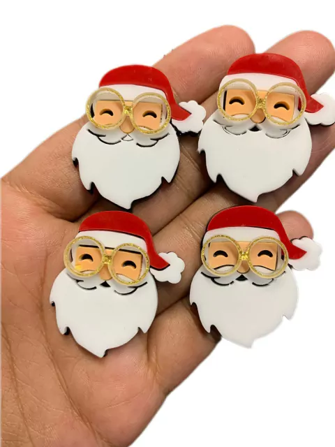 APLIQUE ACRÍLICO PAPAI NOEL - 2 UNIDADES