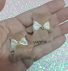 APLIQUE DE TECIDO URSO FOFO DE PELÚCIA 42MM /2 UNIDADES na internet