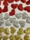 APLIQUE MINI CORAÇÃO GLITTER- 10 UNIDADES