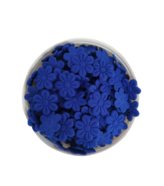 APLIQUE FLORZINHA PRENSADA TECIDO AZUL ROYAL - 50 UNIDADES