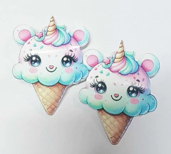 APLIQUE ACRÍLICO CURVADO MUNDO DOCE 8 x 6 CM. /2 UNIDADES na internet