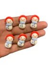 APLIQUE RESINA BONECO DE NEVE - 6 UNIDADES