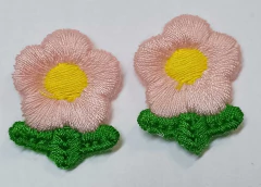 APLIQUE BORDADO FLOR BORDADA COM FOLINHA 2.5 x 3 cm. /4 UNIDADES COR ÚNICA - loja online