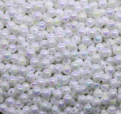 BOLA LEITOSA IRISADA 4MM BRANCA - 10G