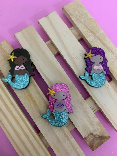 APLIQUE ACRÍLICO KIT SEREIA GLITTER - UNIDADE