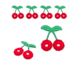 APLIQUE CEREJA BORDADA PRINCESS - 35 x 30 mm. - 2 UNIDADES na internet