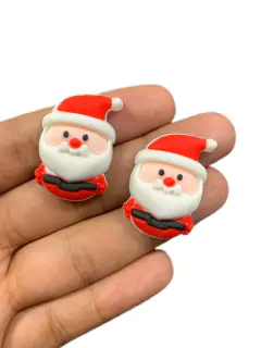 APLIQUE EMBORRACHADO NATAL - PAR - Fitas da Teresa | Materiais para Laceiras - Apliques para Laços - Miçangas