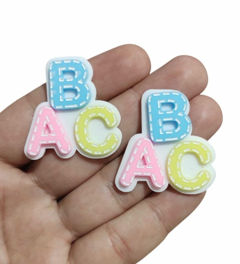 APLIQUE ACRÍLICO VOLTA ÀS AULAS ABC CANDY COM PESPONTO - 2 UNIDADES