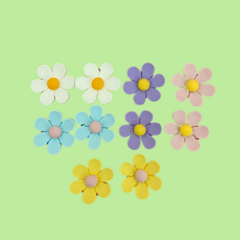 APLIQUE FLOR COM 6 PETALAS - 10 UNIDADES