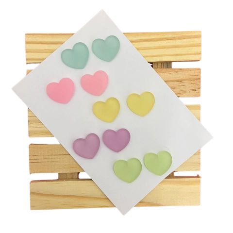 APLIQUE CORAÇÃO TRANSLUCIDO - 10 UNIDADES