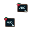 APLIQUE EMBORRACHADO QUADRO ABC PRETO - KIT COM 3 UNIDADES