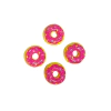 APLIQUE RESINA DONUTS ROSA COM GLITER - 4 UNIDADES