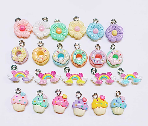 APLIQUE PINGENTE DE RESINA MINI 10 UNIDADES - comprar online