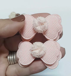 APLIQUE DE TECIDO LACINHO COM POMPOM DE MALHA 6CM /2 UNIDADES - loja online