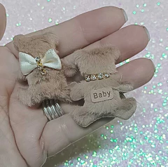 APLIQUE DE TECIDO URSO FOFO DE PELÚCIA 42MM /2 UNIDADES - comprar online