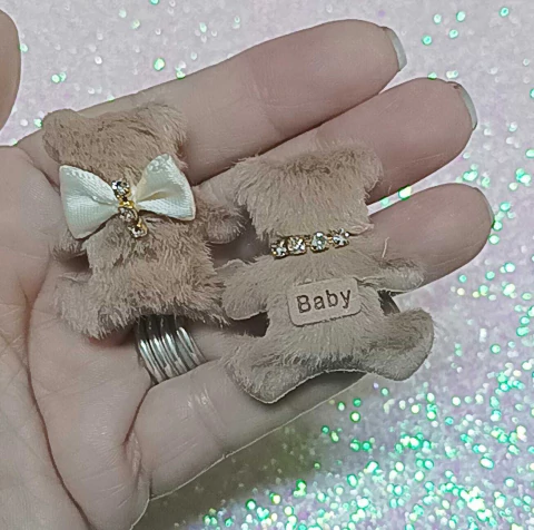 APLIQUE DE TECIDO URSO FOFO DE PELÚCIA 42MM /2 UNIDADES - comprar online