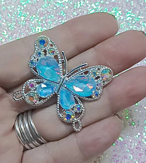 APLIQUE BORBOLETA DE METAL COM STRASS- 4.1 cm./UNIDADE - comprar online