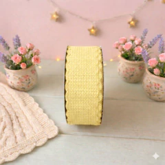 Imagem do FITA IMPORTADA MILI TWEED BORDA ESCALOPE BORDADO 38mm/metro