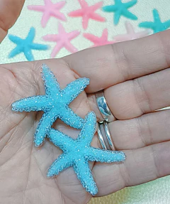 APLIQUE RESINA ESTRELA DO MAR 40 mm./2 unidades - Fitas da Teresa | Materiais para Laceiras - Apliques para Laços - Miçangas