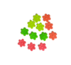APLIQUE FLORZINHA PRENSADA TECIDO NEÓN - 50 UNIDADES