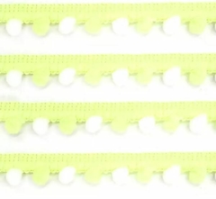 PASSAMANARIA POMPOM AMARELO/BRANCO 10MM - METRO