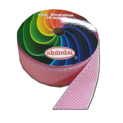 FITA SINIMBU PESPONTADA TEXTURA - ROSA COM TIFANY