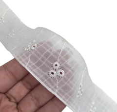 FITA ORGANZA SLUB 38 mm. / METRO - Fitas da Teresa | Materiais para Laceiras - Apliques para Laços - Miçangas