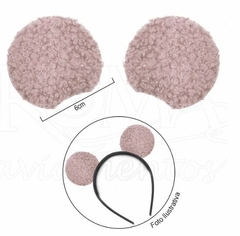 APLIQUE ORELHA URSO PELÚCIA ROSA - PAR