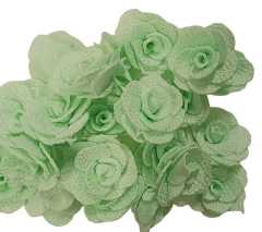 APLIQUE ROSA TECIDO 2,5 CM- 5 UNIDADES COR ÚNICA