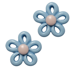 APLIQUE DE RESINA FLOR VAZADA - 4 unidades cor unica - Fitas da Teresa | Materiais para Laceiras - Apliques para Laços - Miçangas