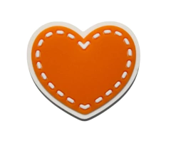 APLIQUES EMBORRACHADO CORAÇÃO PESPONTADO LARANJA - 2 UNIDADES - comprar online
