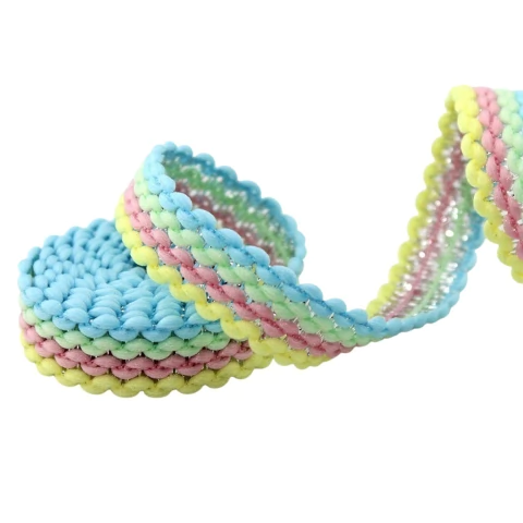 FITA RIGIDA ZIG-ZAG LISTRADA - CANDY COM BRILHO / 2m.