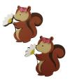 APLIQUE ACRÍLICO ESQUILO CUTE COM FLOR OUTONO - 2 UNIDADES - comprar online