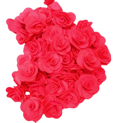 APLIQUE ROSA TECIDO 2,5 CM- 5 UNIDADES COR ÚNICA - loja online