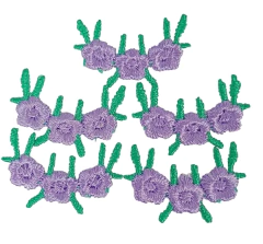 APLIQUE BORDADO GALHINHO DE FLOR BORDADA - 5 UNIDADES