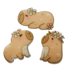 APLIQUE ACRÍLICO IMPRESSO CAPIVARA (2 UNIDADES)