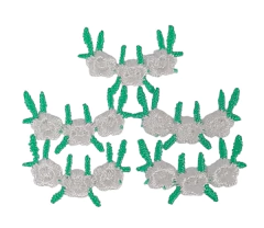 Imagem do APLIQUE BORDADO GALHINHO DE FLOR BORDADA - 5 UNIDADES
