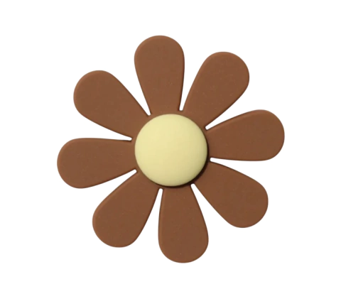 APLIQUE EMBORRACHADO FLOR MARGARIDA MARROM - 2 UNIDADES - comprar online