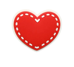 APLIQUES EMBORRACHADO CORAÇÃO PESPONTADO VERMELHO - 2 UNIDADES - comprar online