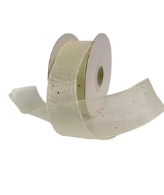 FITA IMPORTADA ORGANZA GLOSSY OFF WHITE - METRO